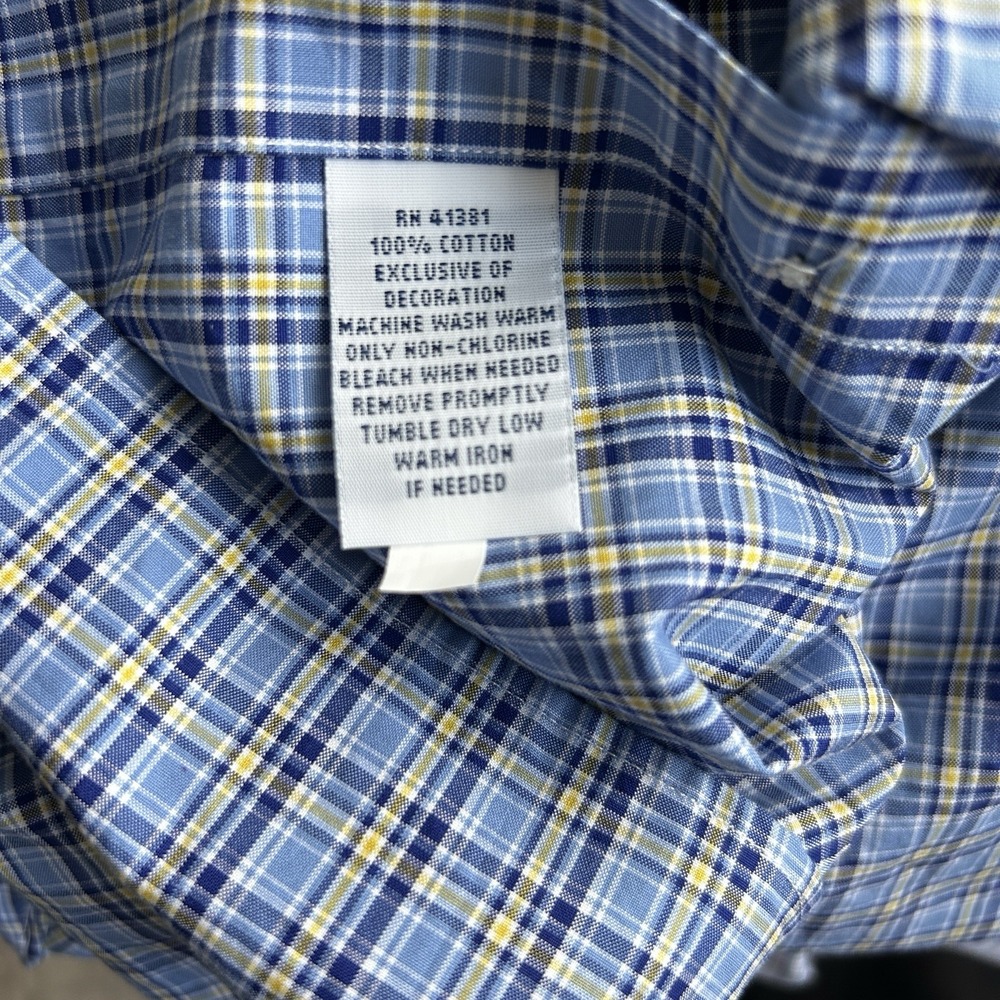 Polo Ralph Lauren Classic Fit Dress Shirt 15.5 32/33 Graph Check Blues & Navy - Picture 11 of 12